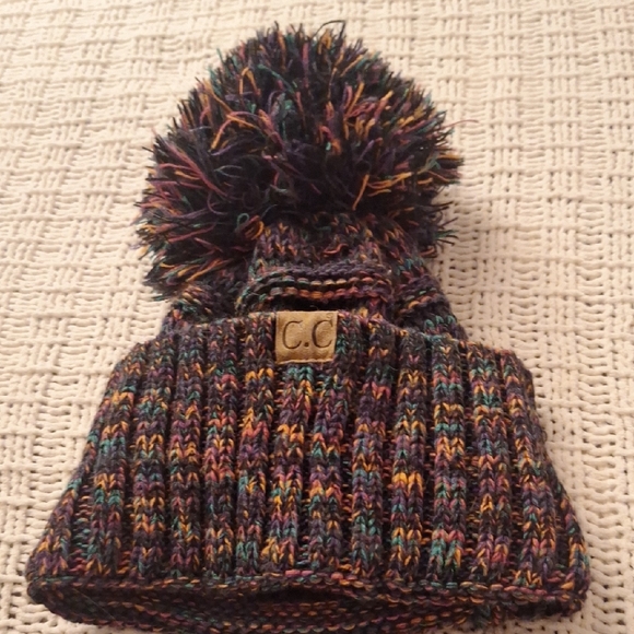C.C Accessories - C.C Colorful Knit Beanie with Pom-Pom for Kids